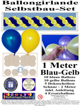 Ballongirlande-Girlande-aus-Luftballons-Blau-Gelb-1-Meter-zum-Selbermachen