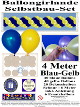 Ballongirlande-Girlande-aus-Luftballons-Blau-Gelb-4-Meter-zum-Selbermachen