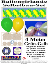 Ballongirlande-Girlande-aus-Luftballons-Gruen-Gelb-4-Meter-zum-Selbermachen